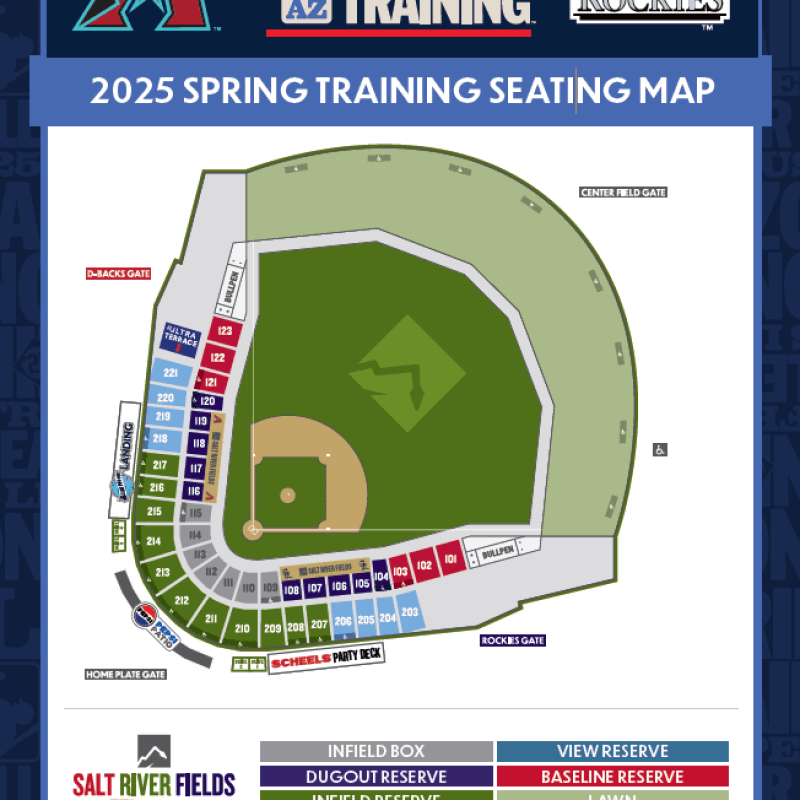 2025 Spring Training seating map for Salt River Fields baseball stadium.