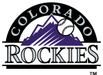 Colorado Rockies logo with mountain and baseball.