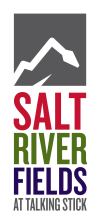 Salt River Fields logo with mountain design.